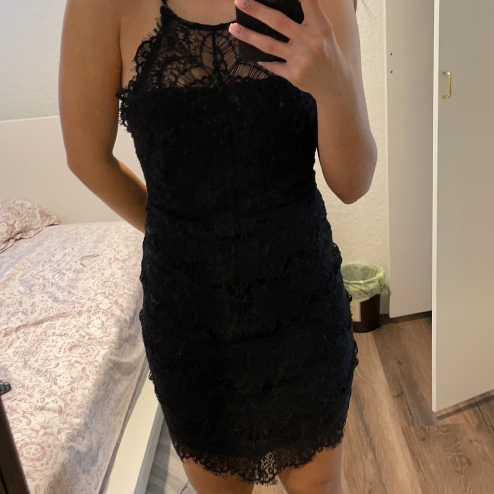 free people black lace dress